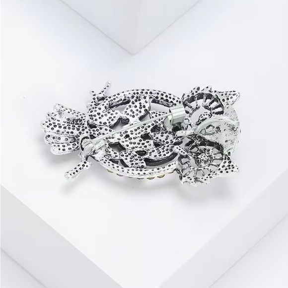 🦉 Silver Owl Brooch with Crystals &  Abalone Accents 🦉 - Picture 2 of 7